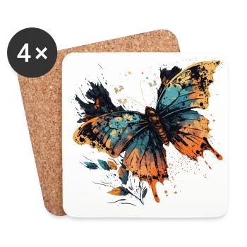 Pretty Butterfly - Coasters (set of 4) - white - Front