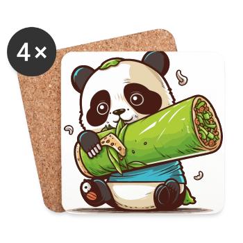 Pandas Epic Burrito Adventure - Coasters (set of 4) - white - Front