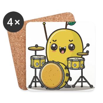 Lemon Beats - Coasters (set of 4) - white - Front