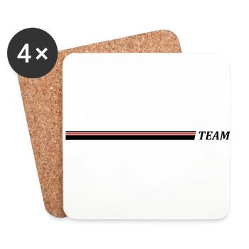 Team Strich - Untersetzer (4er-Set) - Weiß - Vorne