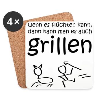 wenn es fluechten kann 3 - Untersetzer (4er-Set) - Weiß - Vorne