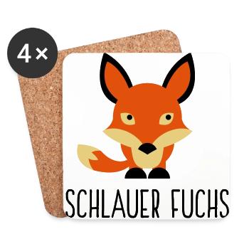 Ich bin ein schlauer Fuchs - Untersetzer (4er-Set) - Weiß - Vorne