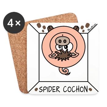 Spider Cochon, Homer Citations drôles - Dessous de verre (lot de 4) - blanc - Devant