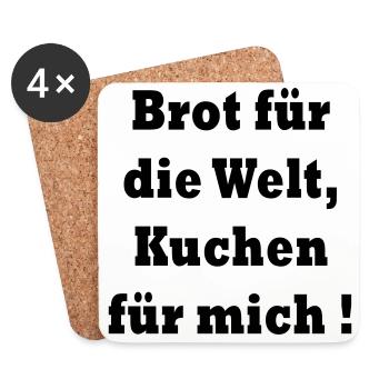 Bread for the World, cake for me - Coasters (set of 4) - white - Front