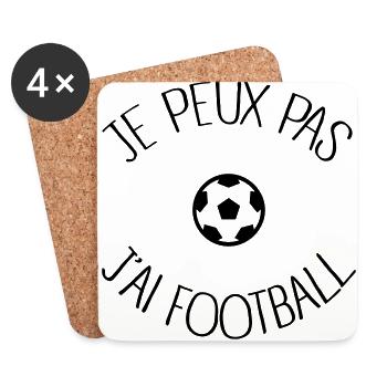 Je peux pas j'ai Football - Dessous de verre (lot de 4) - blanc - Devant