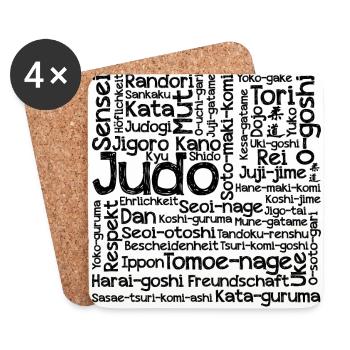 Judo Techniken - Untersetzer (4er-Set) - Weiß - Vorne