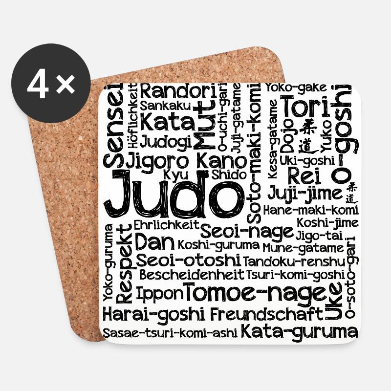 Judo Techniken - Untersetzer (4er-Set) - Weiß