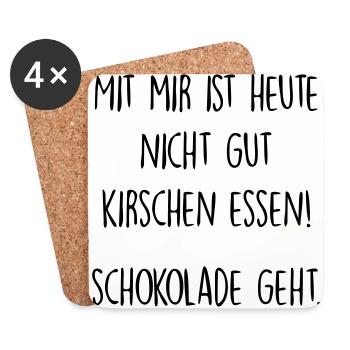 Nicht gut Kirschen essen - Untersetzer (4er-Set) - Weiß - Vorne