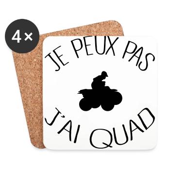 Je peux pas j'ai Quad - Dessous de verre (lot de 4) - blanc - Devant