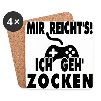 Mir reicht's! Ich geh' Zocken - Untersetzer (4er-Set) - Weiß - Vorne