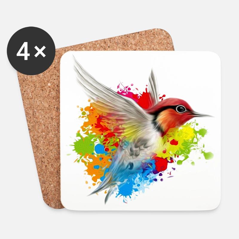 Colibri Freund logo - Untersetzer (4er-Set) - Weiß