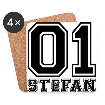 Stefan - Nom - Dessous de verre (lot de 4) - blanc - Devant