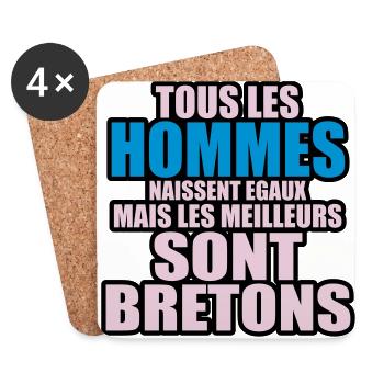 les meilleurs sont bretons - Dessous de verre (lot de 4) - blanc - Devant