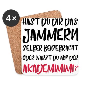 Akademimimi Spruch Geschenk Witzig - Untersetzer (4er-Set) - Weiß - Vorne
