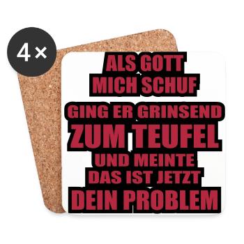 gott ich und der teufel - Untersetzer (4er-Set) - Weiß - Vorne