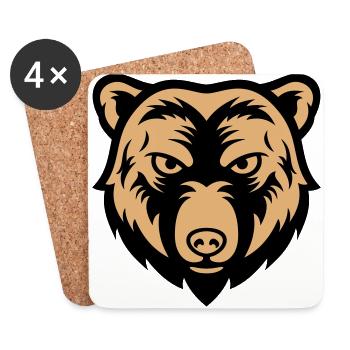 bear face 2 - Coasters (set of 4) - white - Front