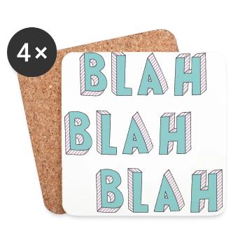 BLAH Print - Coasters (set of 4) - white - Front