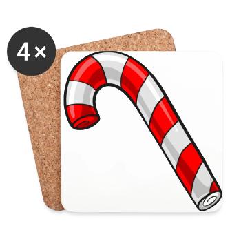Christmas candy cane - Coasters (set of 4) - white - Front