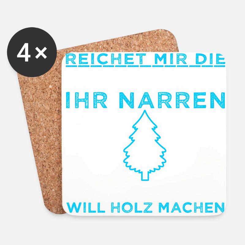 HOLZ KÖNIG - Untersetzer (4er-Set) - Weiß