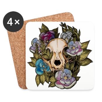 Skull - Untersetzer (4er-Set) - Weiß - Vorne