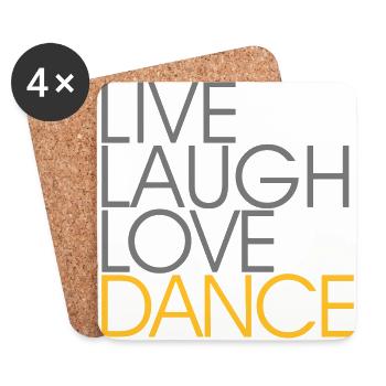 LIVE LAUGH LOVE DANCE - Dance Fashion - Untersetzer (4er-Set) - Weiß - Vorne