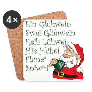 Gluehwein - Untersetzer (4er-Set) - Weiß - Vorne