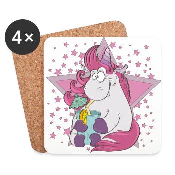 licorne - Dessous de verre (lot de 4) - blanc - Devant