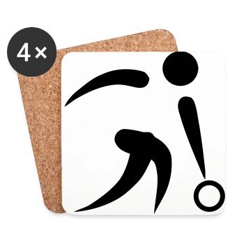 Bowling - Untersetzer (4er-Set) - Weiß - Vorne