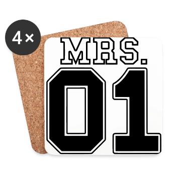 MRS. 01 Mr & Mrs Paar JGA Partnerlook Teil 2 Paar - Untersetzer (4er-Set) - Weiß - Vorne