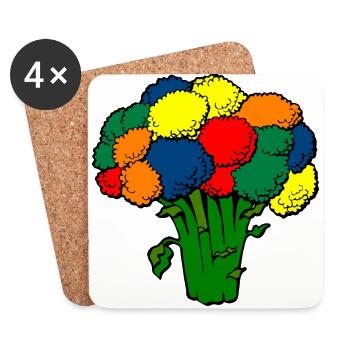 broccoli broccoli veggie gemuese vegetables13 - Coasters (set of 4) - white - Front