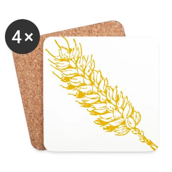 getreide corn cereal wheat weizen veggie gemuese v - Dessous de verre (lot de 4) - blanc - Devant