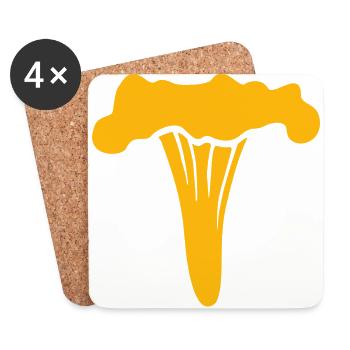 pilze mushrooms fungi veggie gemuese vegetables3 - Untersetzer (4er-Set) - Weiß - Vorne