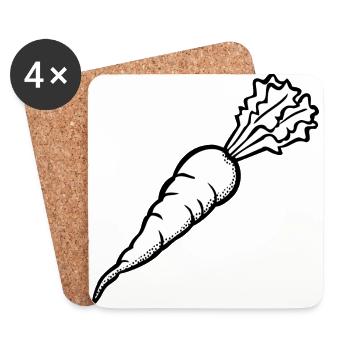 carrots moehren karotten ruebe veggie gemuese vege - Untersetzer (4er-Set) - Weiß - Vorne