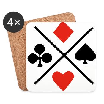 poker icons - Dessous de verre (lot de 4) - blanc - Devant