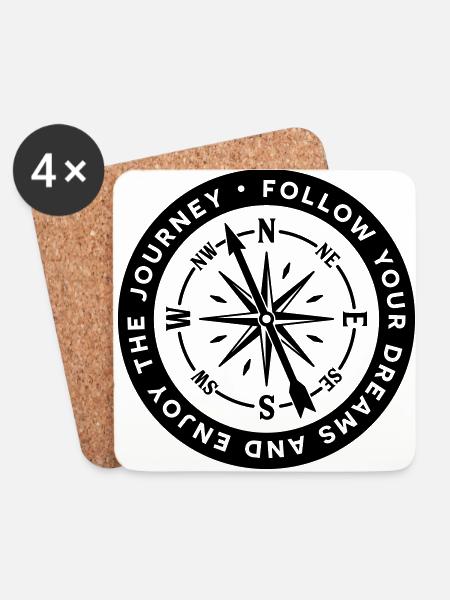 compass - Coasters (set of 4) - white