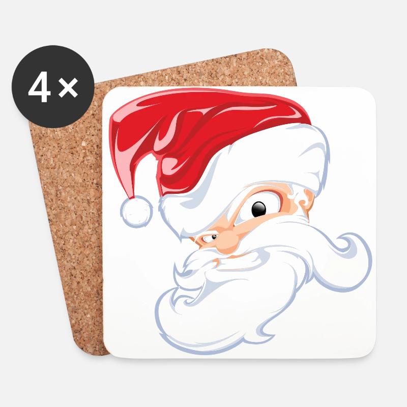 weihnachten weihnachtsmann christmas santa claus w - Untersetzer (4er-Set) - Weiß