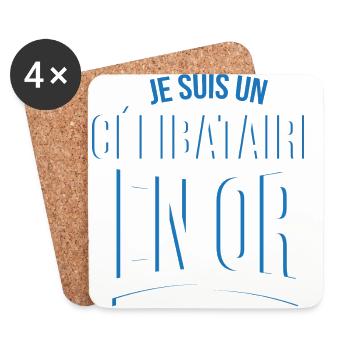 je suis un Célibataire en or cadeau idée humour - Dessous de verre (lot de 4) - blanc - Devant