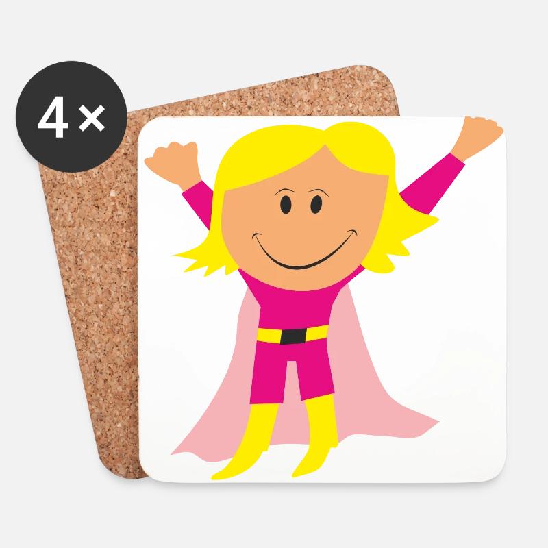 Girl - Untersetzer (4er-Set) - Weiß