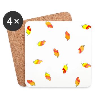 Eis am Stiel in viele Farben als Geschenk Idee - Untersetzer (4er-Set) - Weiß - Vorne