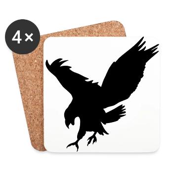 Rabe Tier Idee Geschenk Schnabel Krallen Vogel - Untersetzer (4er-Set) - Weiß - Vorne
