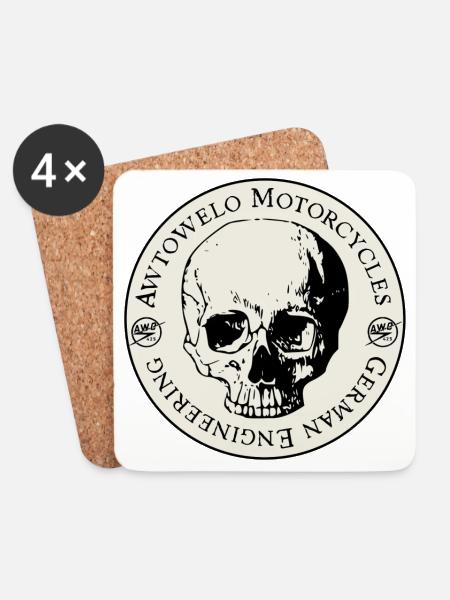 Awtowelo Motorcycles German Engineering - Untersetzer (4er-Set) - Weiß