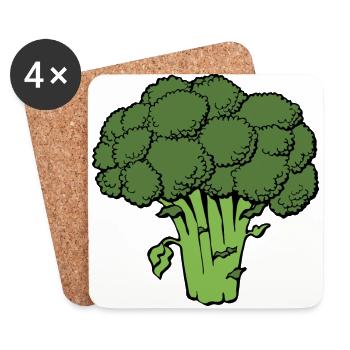 Broccoli Brokkoli Brokoli Gemüse Geschenk Idee - Untersetzer (4er-Set) - Weiß - Vorne