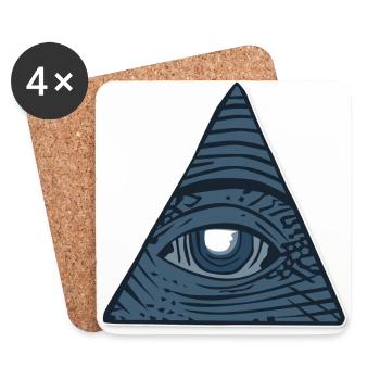 Illuminati Alles sehendes Auge Geschenk Idee - Untersetzer (4er-Set) - Weiß - Vorne