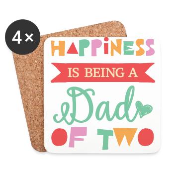 Luck is to be a dad of two children - Coasters (set of 4) - white - Front