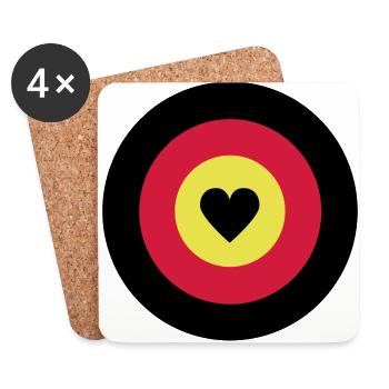 I love Germany Dartscheibe - Untersetzer (4er-Set) - Weiß - Vorne