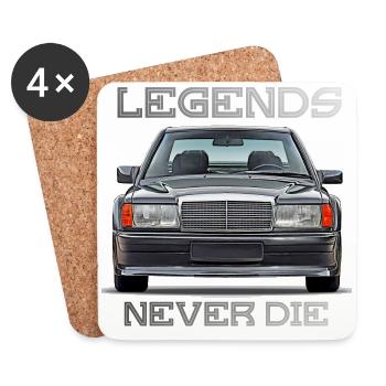 W201 190E legends never die - Coasters (set of 4) - white - Front