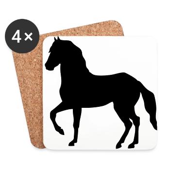 horse rapping stallion gallop ride black beauty - Coasters (set of 4) - white - Front