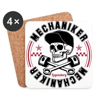 Legendary Mechaniker - Untersetzer (4er-Set) - Weiß - Vorne