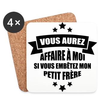 si vous embêtez mon petit frère - Dessous de verre (lot de 4) - blanc - Devant