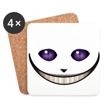 Cheshire Katze - Untersetzer (4er-Set) - Weiß - Vorne